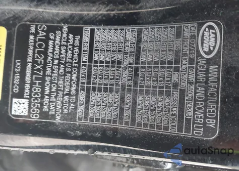 2020 Land Rover Discovery Sport R-Dynamic Se z USA, uszkodzony, nr VIN SALCL2FX7LH833569